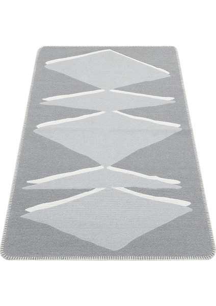 Arya Neo Arn 09 Grey White Yıkanabilir Kaymaz Tabanlı Modern Pamuk Kilim