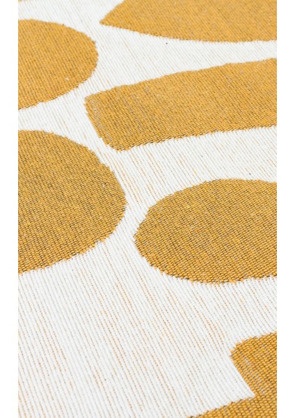 Arya Neo Arn 07 White Yellow Yıkanabilir Kaymaz Tabanlı Modern Pamuk Kilim