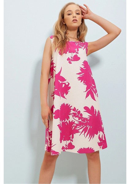 Kadın Fuşya V Yaka Uzun Kol Asimetrik Kesim Biye Detaylı Kaliteli Kumaş Oversize Kesim Tunik modelleri