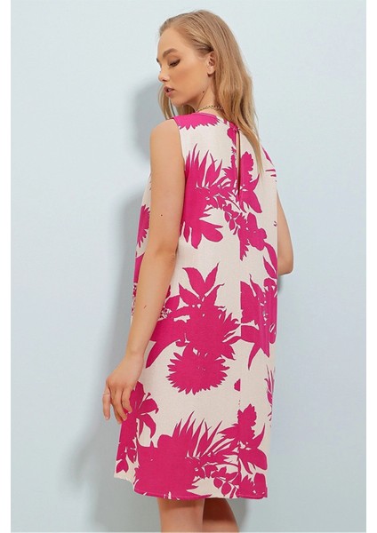 Kadın Fuşya V Yaka Uzun Kol Asimetrik Kesim Biye Detaylı Kaliteli Kumaş Oversize Kesim Tunik fırsatları