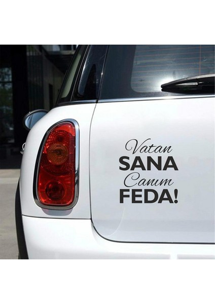Vatan Sana Canım Feda Sticker 25X10 cm Beyaz fiyatları