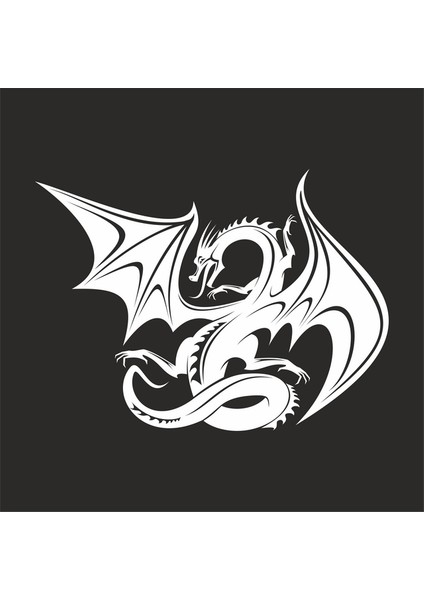 Ejderha Sticker 20X20 cm Siyah