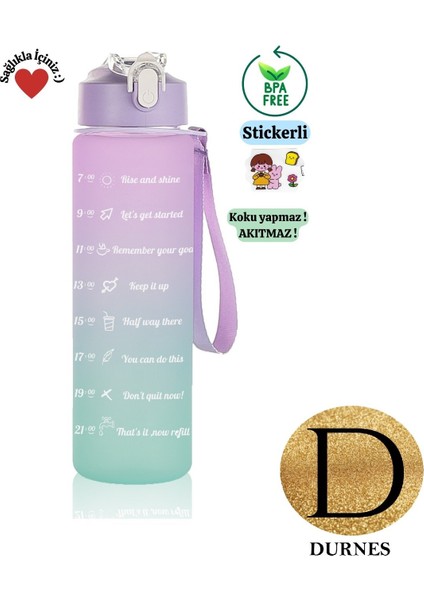 - The Bottle Motivasyonel 2li Pipetli Stickerli Su Matarası Su Şişesi Suluk 2LT+900ML Yavrulu Tritan Su Şişesi Suluk Motivasyon Set