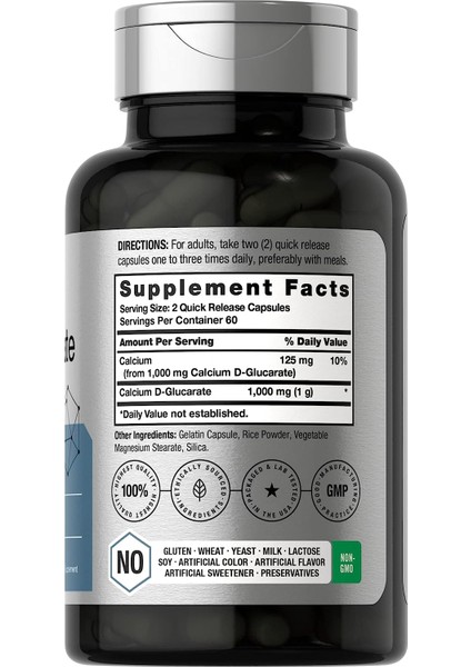 Calcium D-Glucarate 1000 mg 120 Kapsul 60 Servis