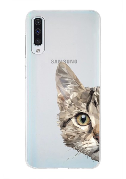 Samsung Galaxy A50 Uyumlu Kapak Sevimli Karakterler Tasarımlı Şeffaf Silikon Kılıf