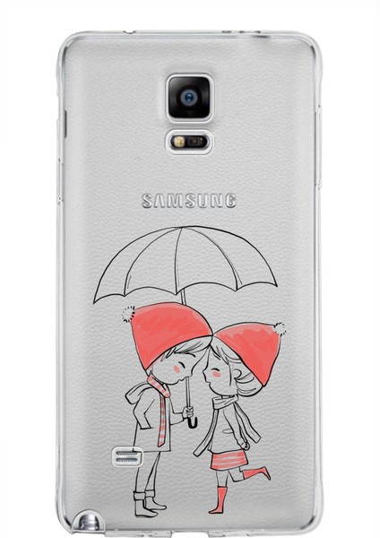 Samsung Galaxy Note 4 Kapak Sevimli Karakterler Tasarımlı Şeffaf Silikon Kılıf