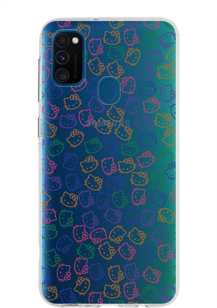 Samsung Galaxy M30S Kapak Sevimli Karakterler Tasarımlı Şeffaf Silikon Kılıf