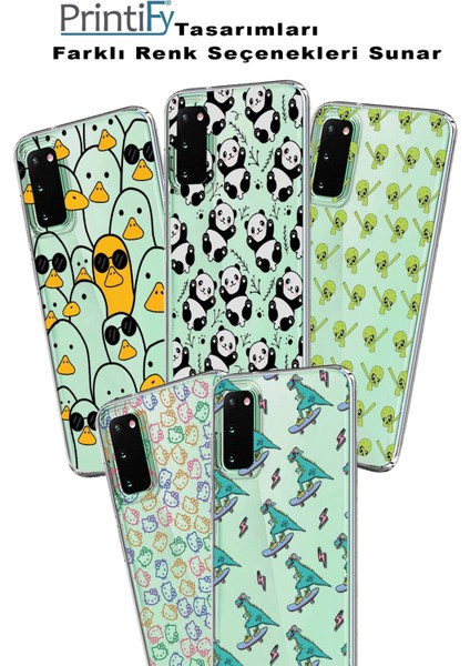 Samsung Galaxy M33 Kapak Sevimli Karakterler Tasarımlı Şeffaf Kılıf