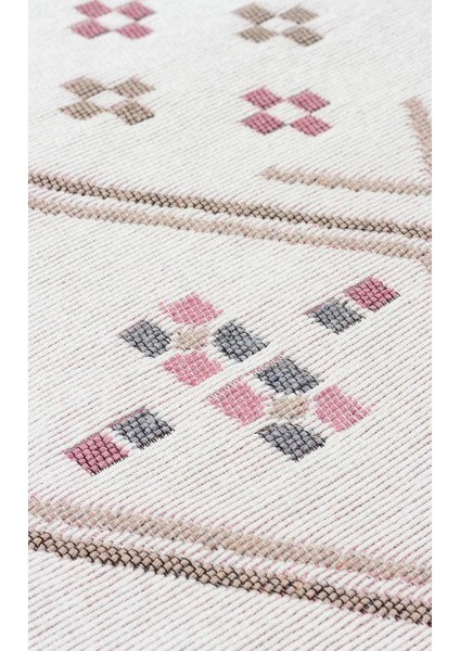 Arya Ar 05 Beige Pink %100 Geri Dönüşümlü Pamuktan Çift Taraflı Yıkanabilir Modern Dekoratif Kilim fırsatları
