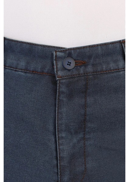 Erkek Lacivert Likralı Kalın Kışlık Cepli Klasik Kesim Kot Pantolon fiyatları