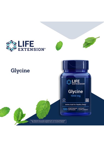 Glycine 1000 mg Promotes Relaxation Healthy Sleep Glucose Fructose Metabolism 100 Kapsul modelleri