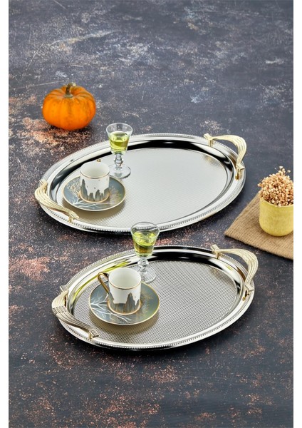 Çelik Oval 2'li Tepsi 40 cm / 48 cm