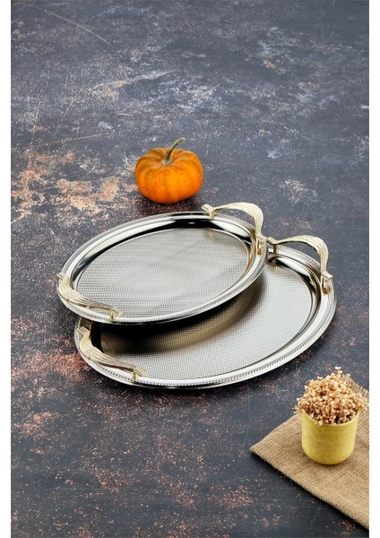 Çelik Oval 2'li Tepsi 40 cm / 48 cm