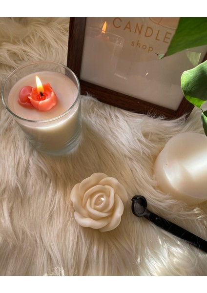 Beyaz Gül Mum / White Rose Candle