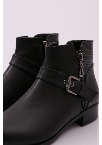 2886-2027 Kadin Fermuarli Kemer Detayli Kisa Topuklu Bilek Bot fırsatları