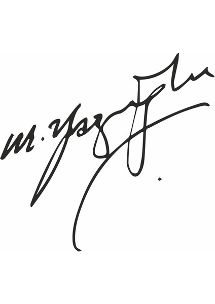 Muhsin Yazıcıoğlu Imza Sticker 18X17 cm Beyaz