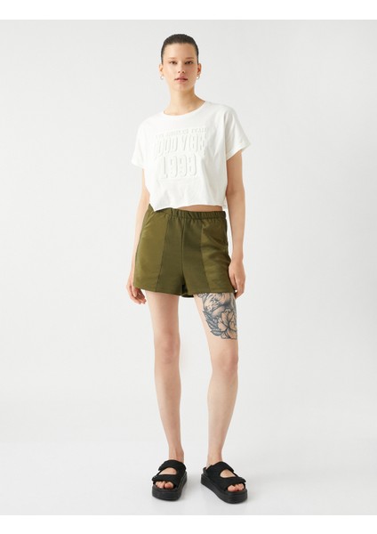 Mini Şort Beli Lastikli Cep Detaylı fiyatları