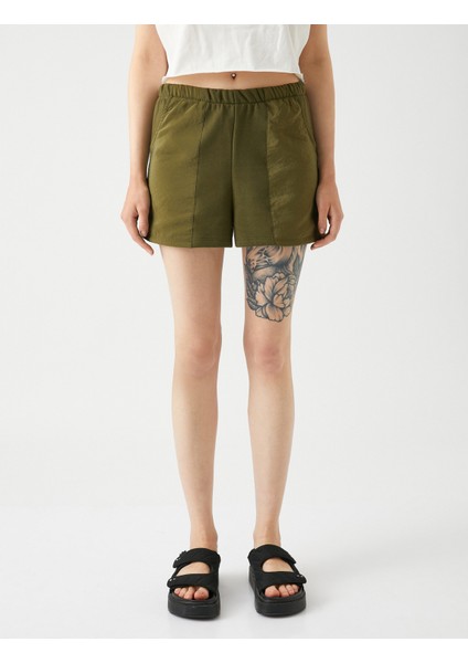 Mini Şort Beli Lastikli Cep Detaylı modelleri