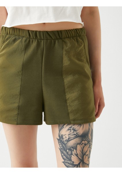 Mini Şort Beli Lastikli Cep Detaylı indirimleri