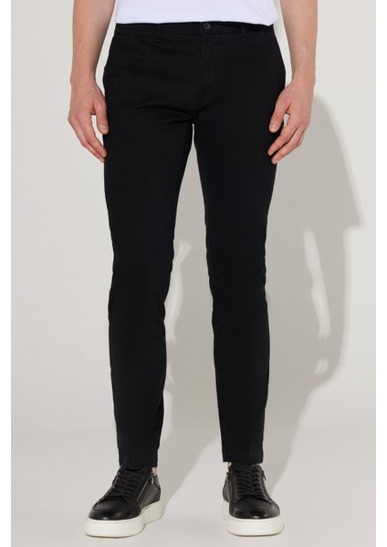 ALTINYILDIZ CLASSICS Erkek Siyah Slim Fit Dar Kesim Pamuklu Esnek Rahat Chino Pantolon