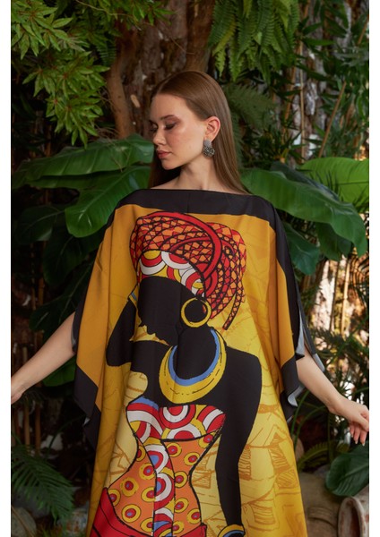 Sarı Krep Kumaş Kadın Desenli Abaya indirimleri