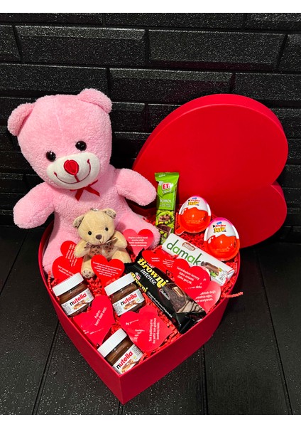 Sevgiliye Romantik Hediye Lezzet Dolu Pembe Ayıcıklı Nutellalı