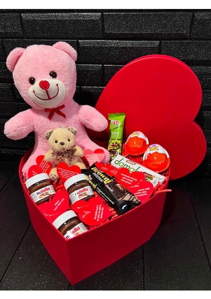 Sevgiliye Romantik Hediye Lezzet Dolu Pembe Ayıcıklı Nutellalı modelleri