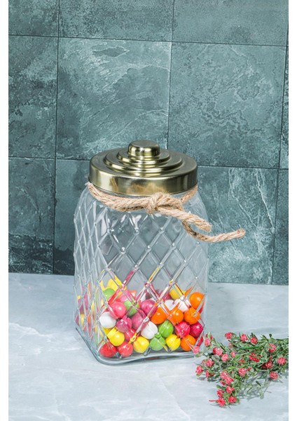 Lüx Özel Tasarım 25 Cm 3.5 Lt Cam Kavanoz