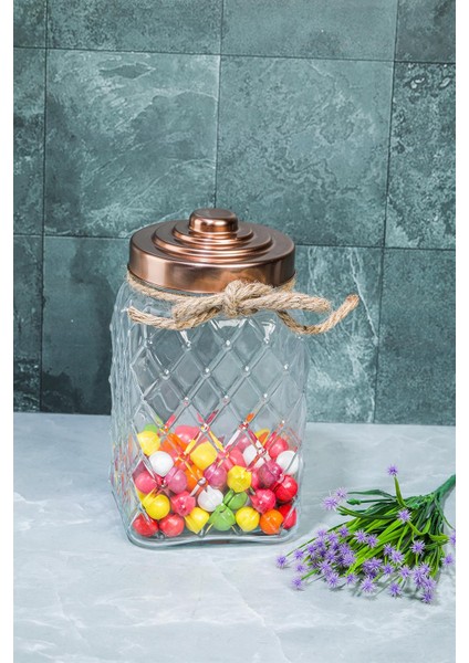 Lüx Özel Tasarım 25 Cm 3.5 Lt Cam Kavanoz