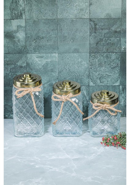 Lüx Özel Tasarım Nostalji Serisi 3'Lü Cam Kavanoz Seti fiyatları