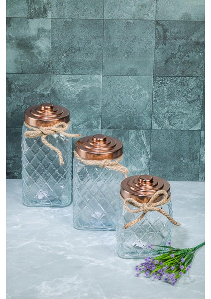 Lüx Özel Tasarım Nostalji Serisi 3'Lü Cam Kavanoz Seti modelleri