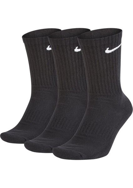 Everyday Cushioned Training Crew 3lü Unisex Siyah Çorap SX7664-010