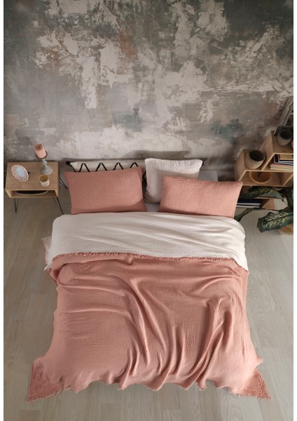 4 Katlı Multi Muslin %100 Pamuk Tek Kişillik Yatak Örtüsü 160X240CM