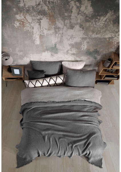 4 Katlı Multi Muslin %100 Pamuk Tek Kişillik Yatak Örtüsü 160X240CM
