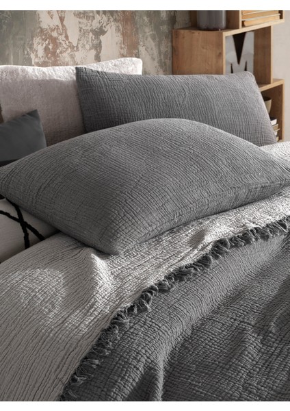4 Katlı Multi Muslin %100 Pamuk Tek Kişillik Yatak Örtüsü 160X240CM