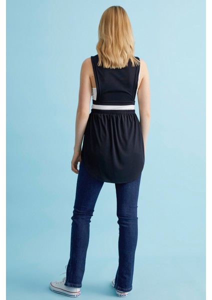 Kavisli Içlik Etek - Siyah indirimleri