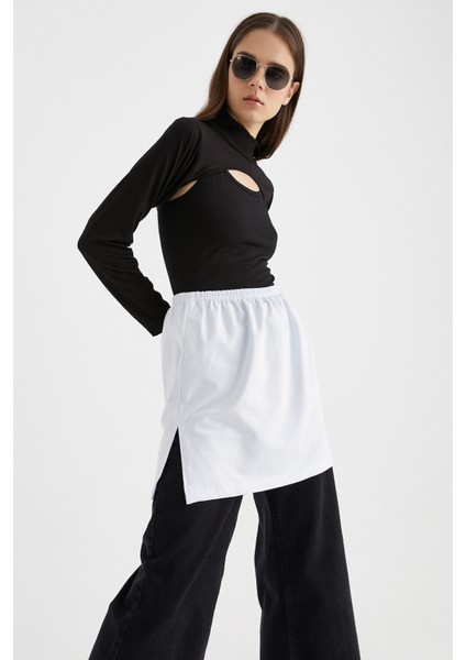 Penye Içlik Etek - Beyaz modelleri