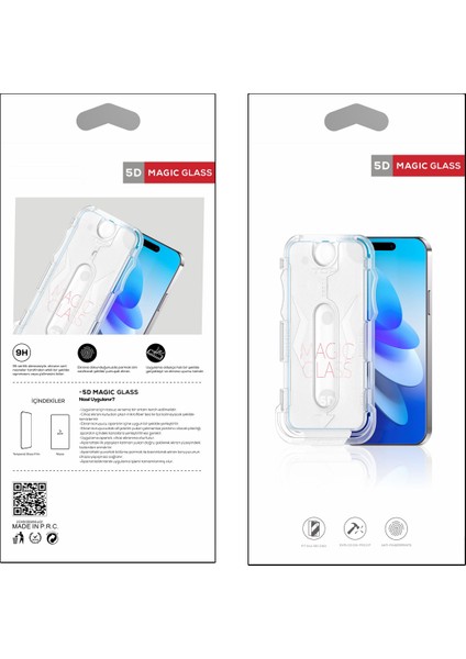 Apple iPhone 11 Pro Max Uyumlu Ekran Koruyucu Kolay Uygulama Aparatlı 5d Magic Glass Cam Ekran Koruyucu