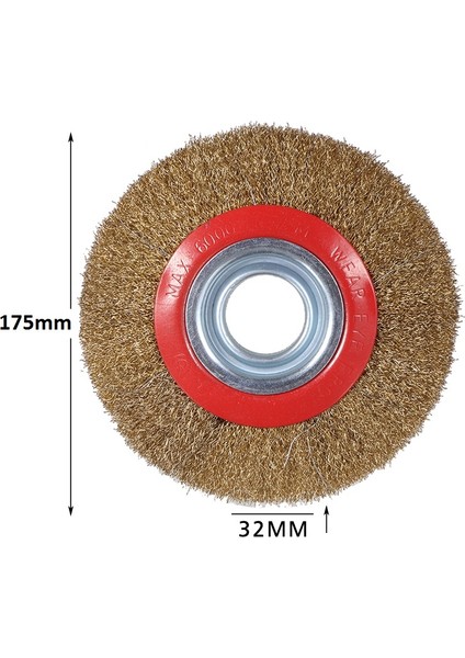 Taşlama Motoru Çelik Fırçası 175 mm Spiral Sarı Tel Fırça