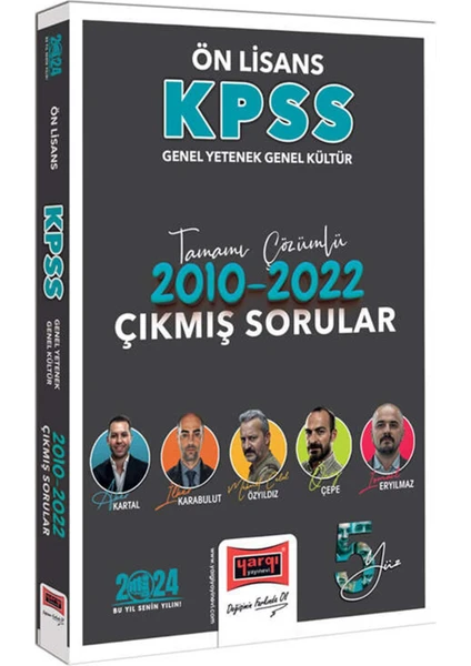 Yargı Yayınevi 2024 KPSS Genel Yetenek Genel Kültür  Ön Lisans Tamamı Çözümlü 2010-2022 Çıkmış Sorular