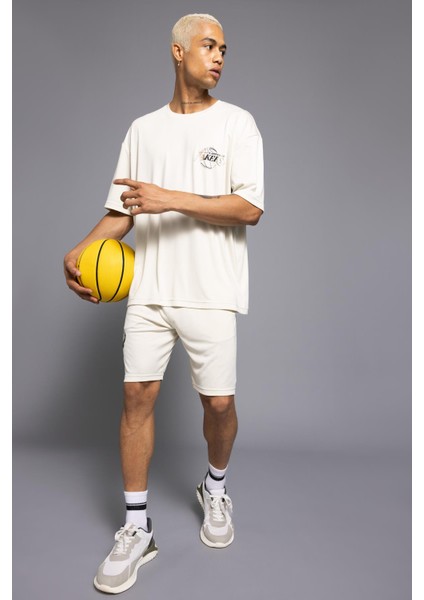 Fit NBA Los Angeles Lakers Oversize Fit Bisiklet Yaka Kısa Kollu Tişört A6753AX23HS modelleri