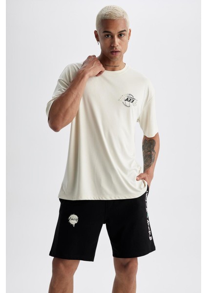 Fit NBA Los Angeles Lakers Oversize Fit Bisiklet Yaka Kısa Kollu Tişört A6753AX23HS