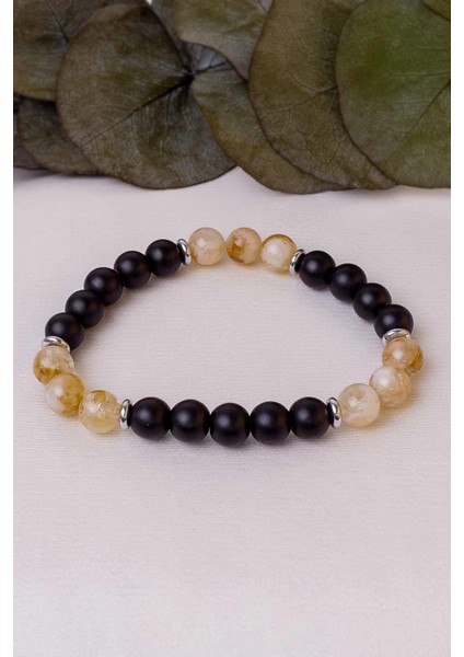 Sitrin ve Oniks Taşı Bileklik