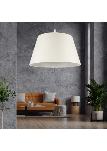 Krem Konik Dekoratif Tavan Sarkıt / Kumaş Sarkıt 35 cm