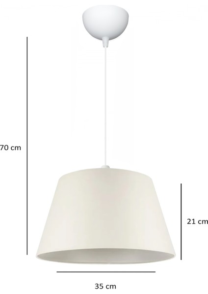Krem Konik Dekoratif Tavan Sarkıt / Kumaş Sarkıt 35 cm modelleri