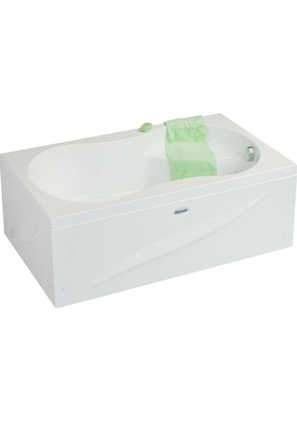 Lodi Oturmalı Mini Dikdörtgen Küvet 130x80, H43 (Gövde + Metal Ayak + Ön Panel)
