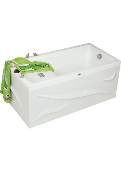 Seatle Oturmalı Dikdörtgen Küvet 140x70, H55 (Gövde + Metal Ayak + Ön-yan Panel)