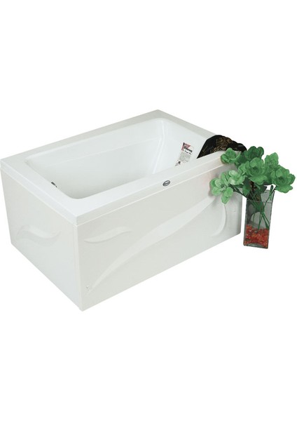 Utah Dikdörtgen Küvet 120x80, H55 (Gövde + Metal Ayak + 4 Yön Panel)