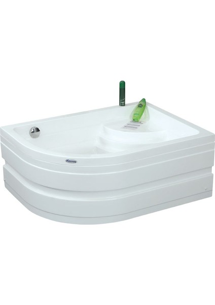 Reno Oturmalı Yarı Oval Mini Küvet 120x90, H43 (Gövde + Metal Ayak + Ön Panel)