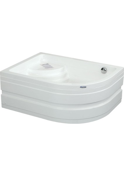 Waco Oturmalı Mini Yarı Oval Küvet 120x90, H43 (Gövde + Metal Ayak + Ön Panel)